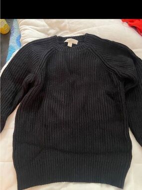 Michael Kors Black Ribbed Knit Pullover